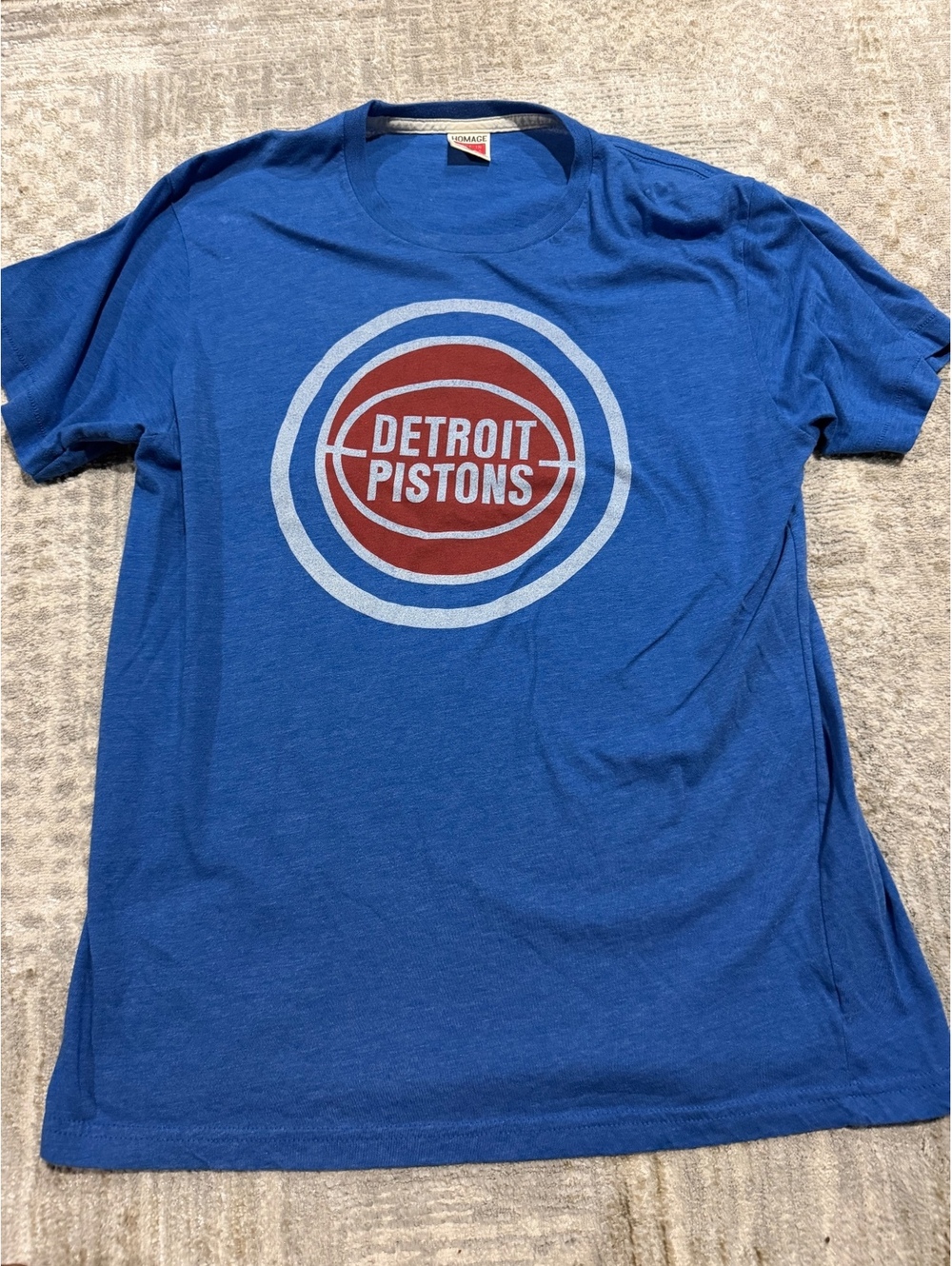 Homage Detroit Pistons T-Shirt Blue Size Large